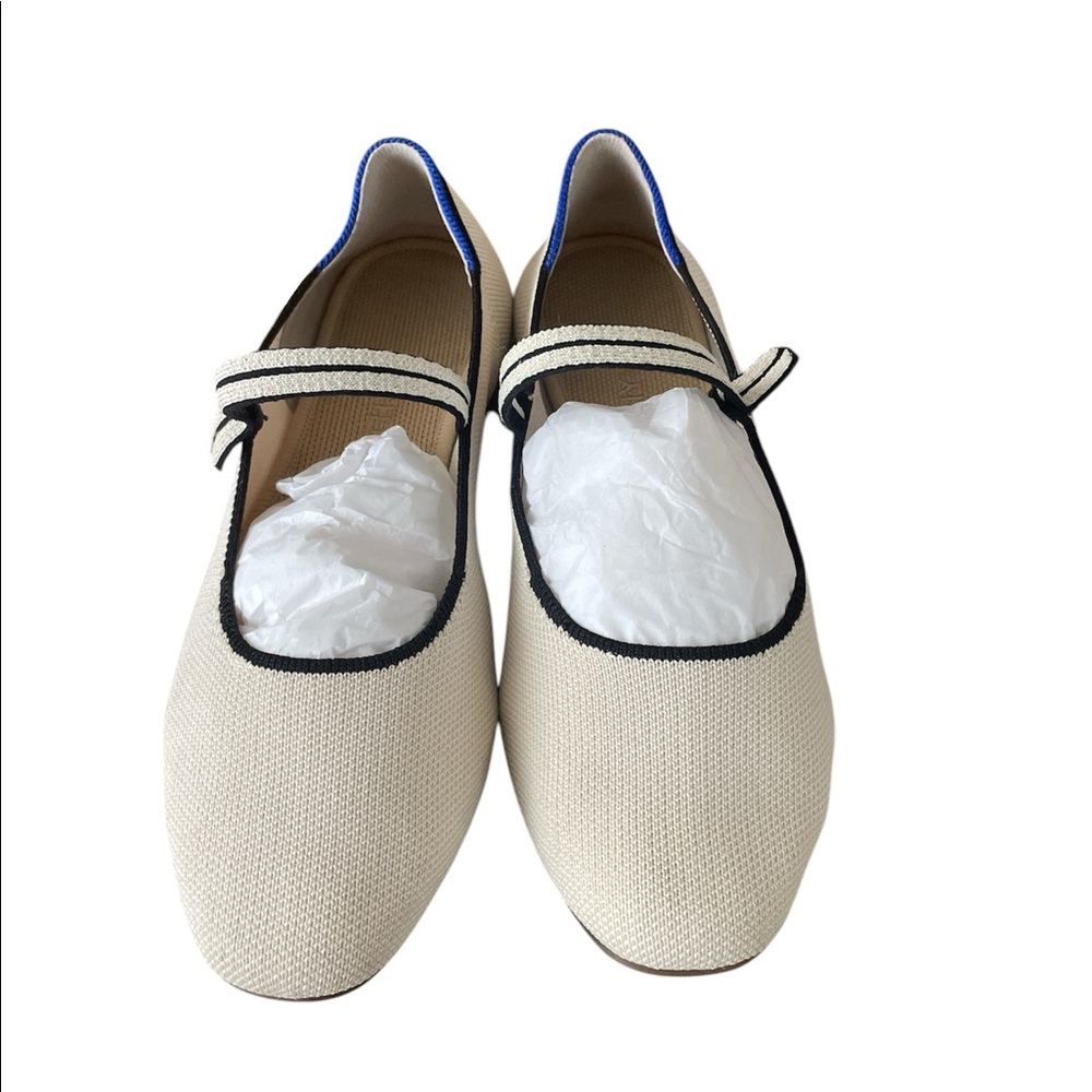 Rothy's Cream and Blue Flats